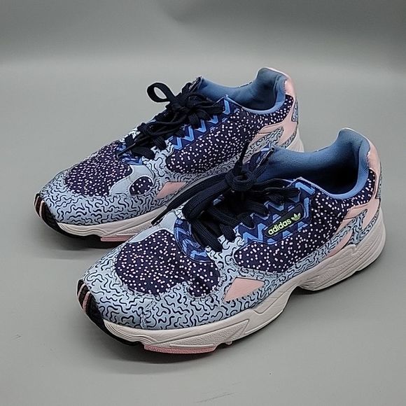 NEW Adidas Falcon Out Loud Graphic Satin Blue Pink - Picture 2 of 8